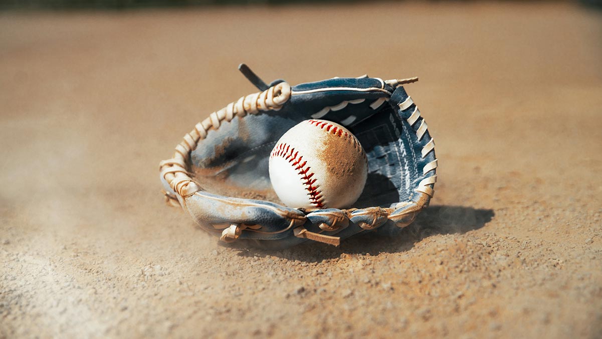 dusty baseball glove