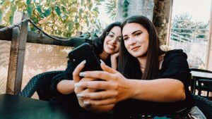 two women selfie